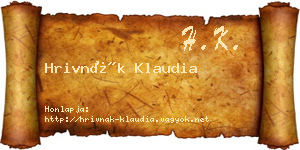 Hrivnák Klaudia névjegykártya