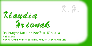 klaudia hrivnak business card